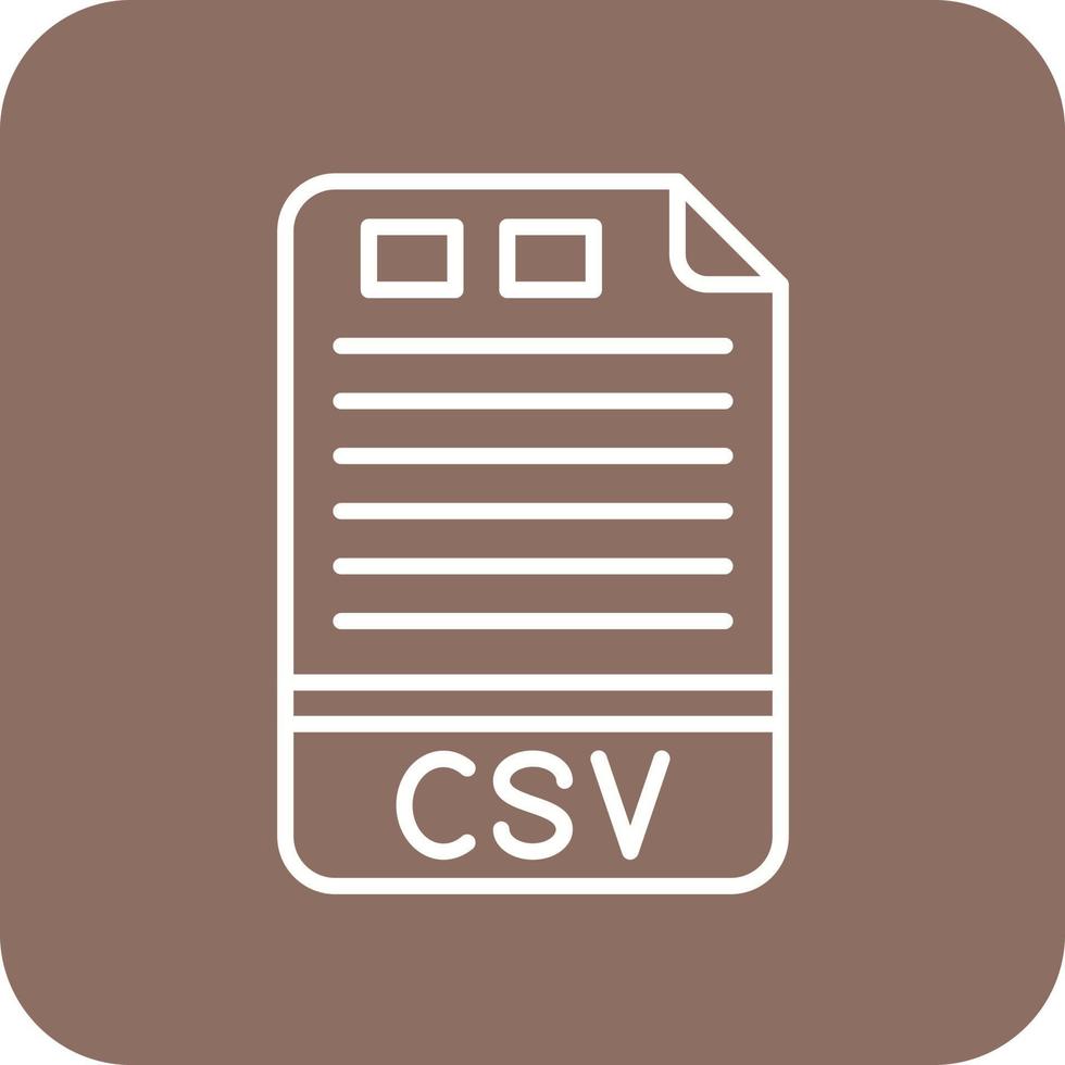 CSV Line Round Corner Background Icons vector