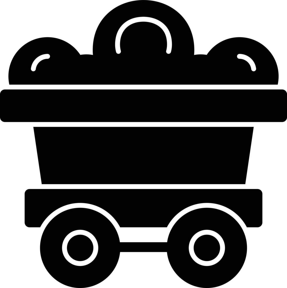 Mining Cart Glyph Icon vector