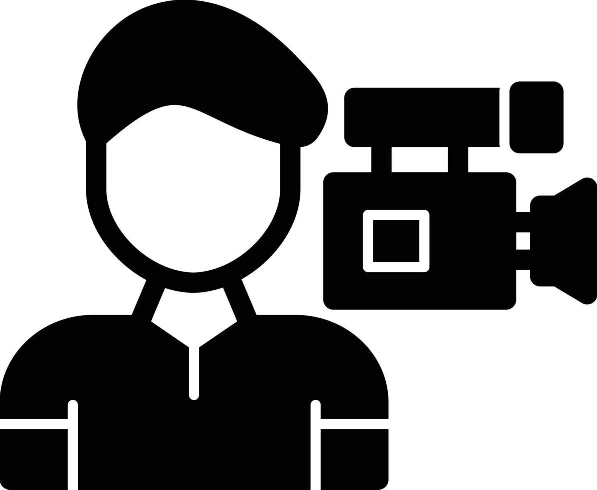 Camera Man Glyph Icon vector