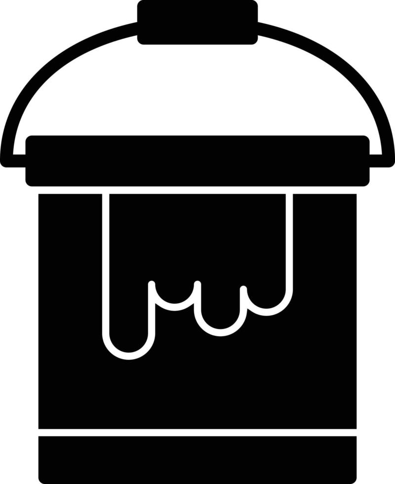 Paint Bucket Glyph Icon vector