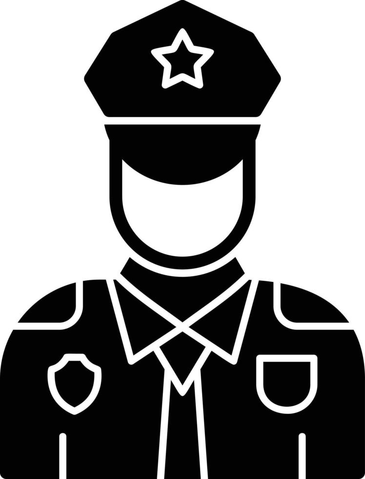 icono de glifo de oficial de policía vector