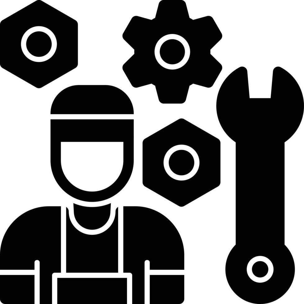 Mechanic Glyph Icon vector