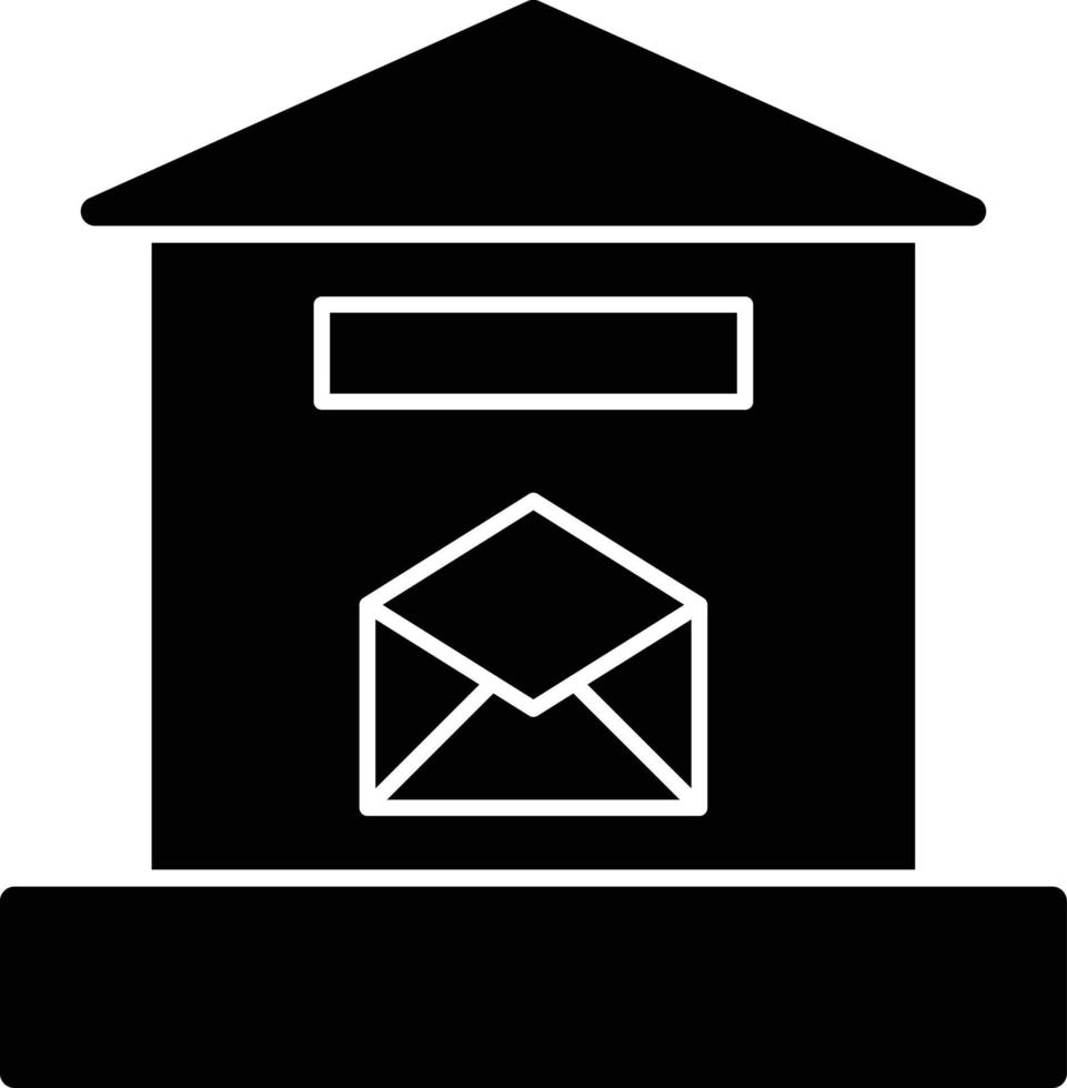 Letter Box Glyph Icon vector