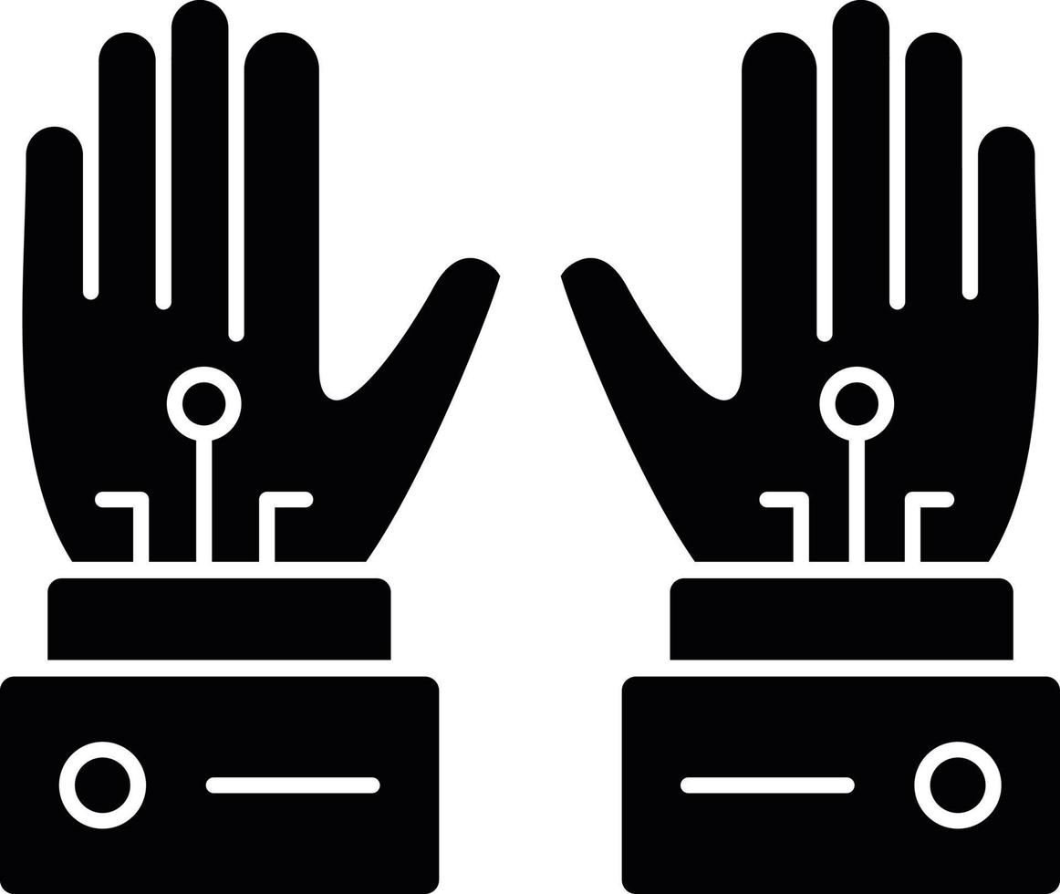Wired Gloves Glyph Icon vector