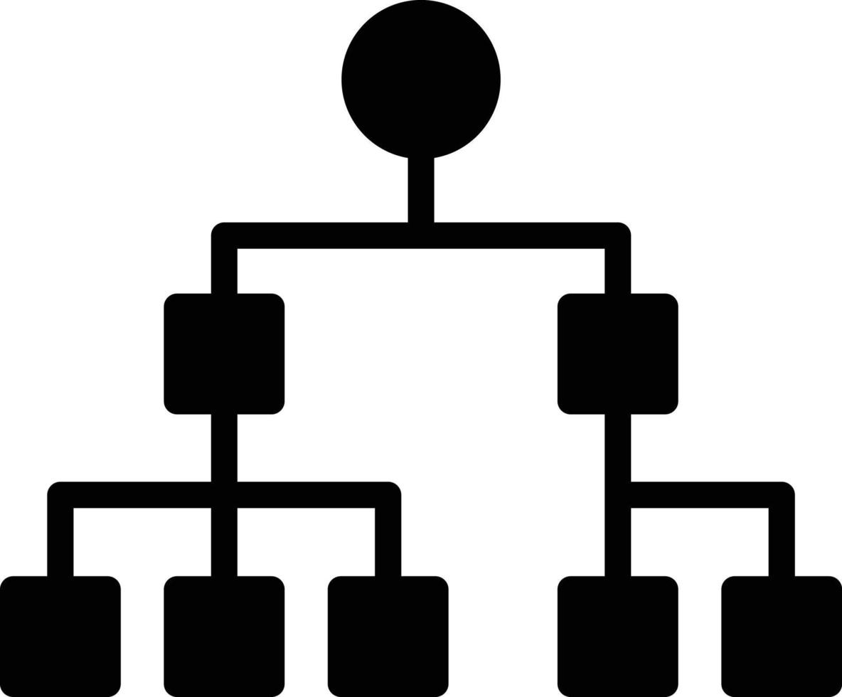 Organization Chart Glyph Icon vector