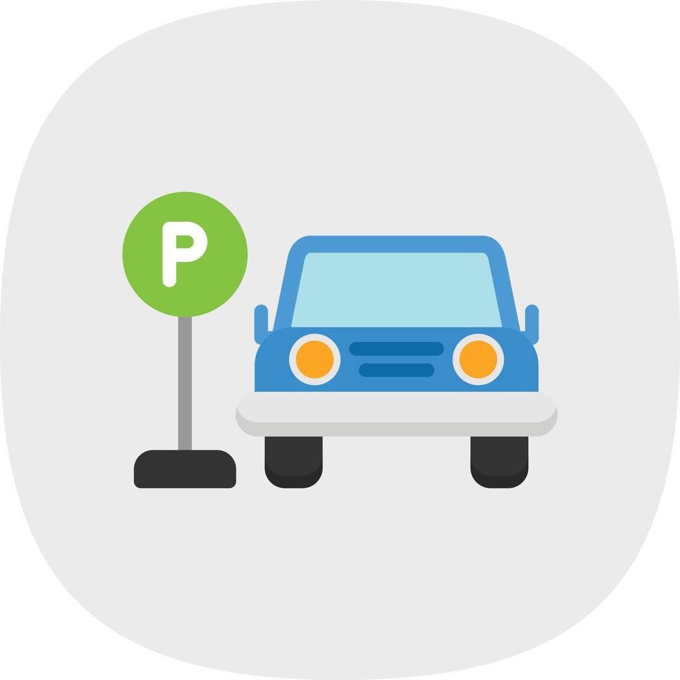 Car Parking Vector Icon Design