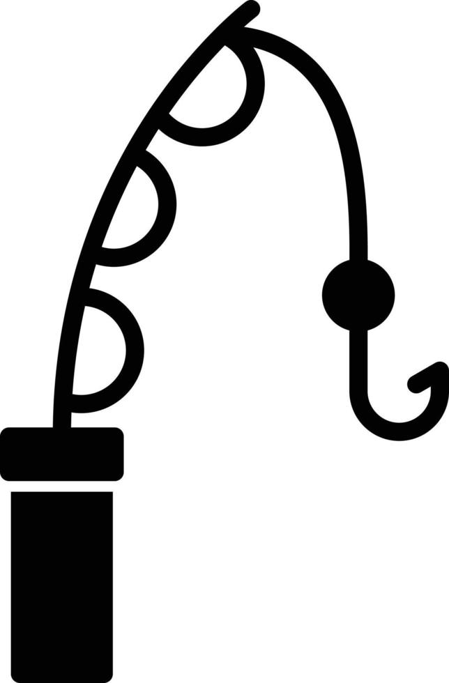 Fishing ROd Glyph Icon vector