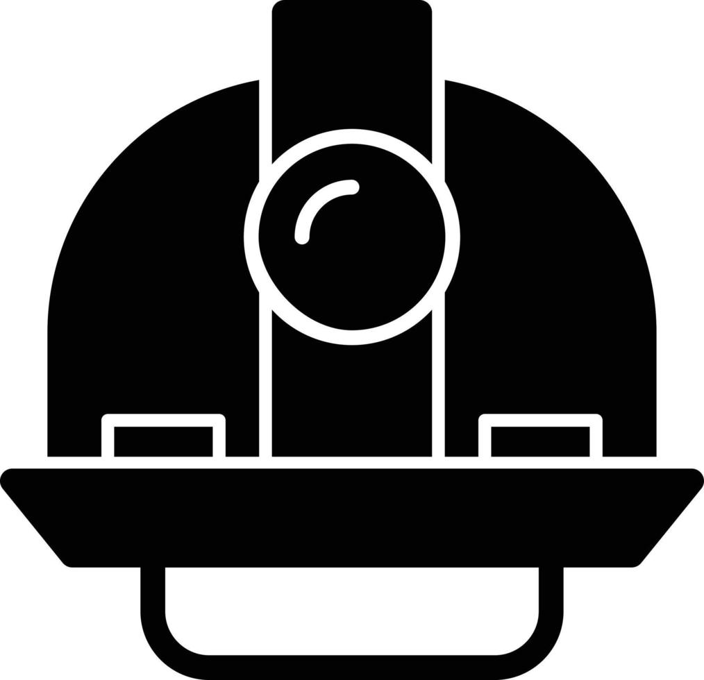 icono de glifo de casco vector