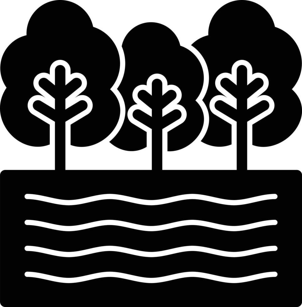 Lake Glyph Icon vector