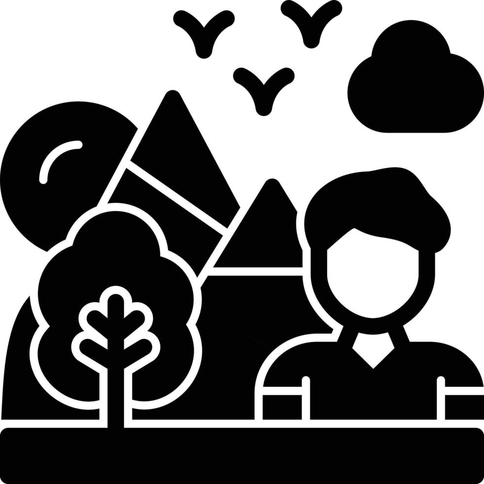 Hiking Glyph Icon vector