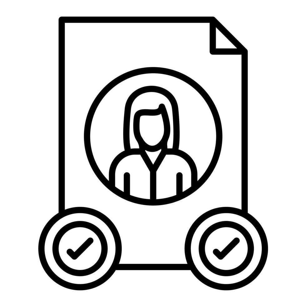 Job Candidate Female Line Icon vector