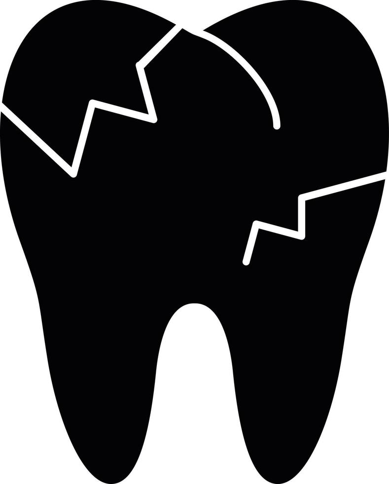 Decayed Teeth Glyph Icon vector