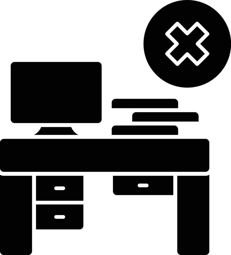 No Work Glyph Icon vector