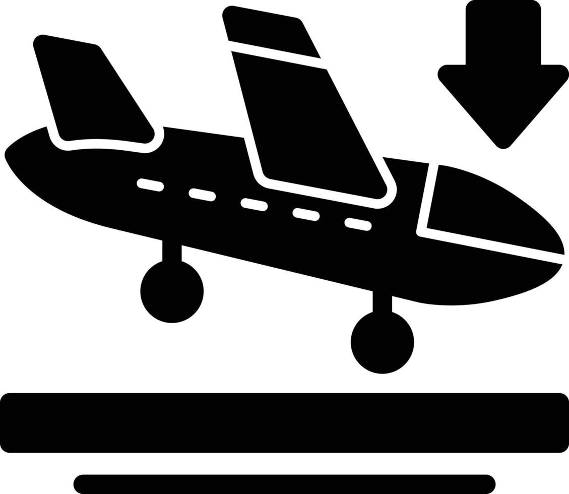 Landing Glyph Icon vector