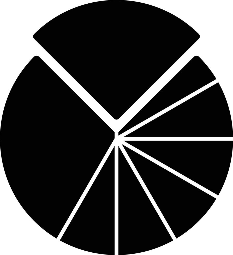 icono de glifo de gráfico circular vector