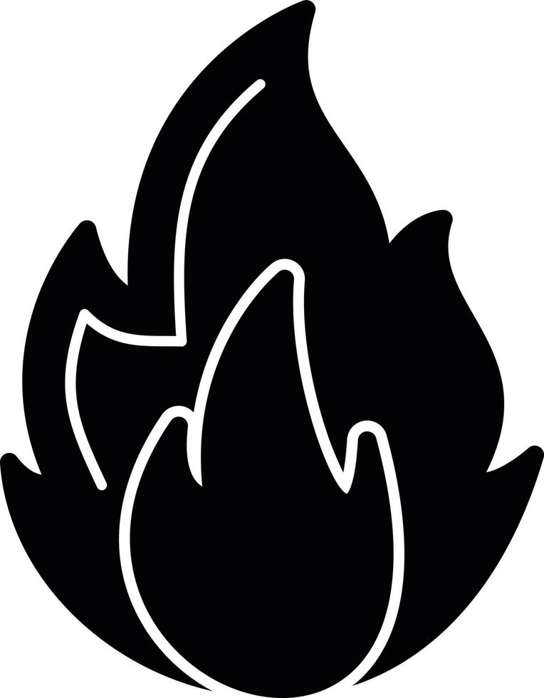 Flame Glyph Icon vector