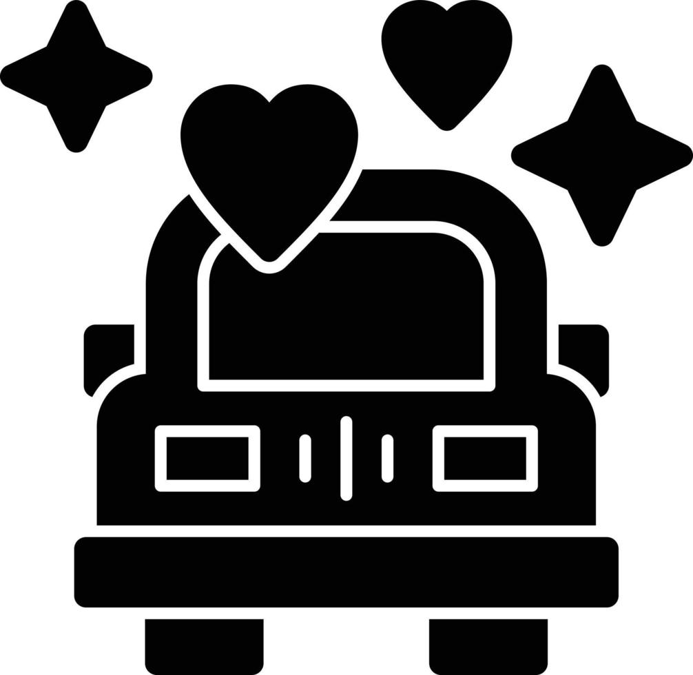 Wedding Car Glyph Icon vector