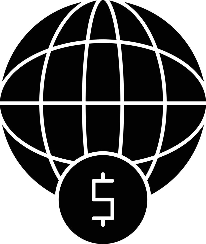 icono de glifo financiero mundial vector