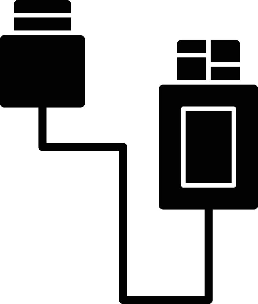 Usb Cable Glyph Icon vector