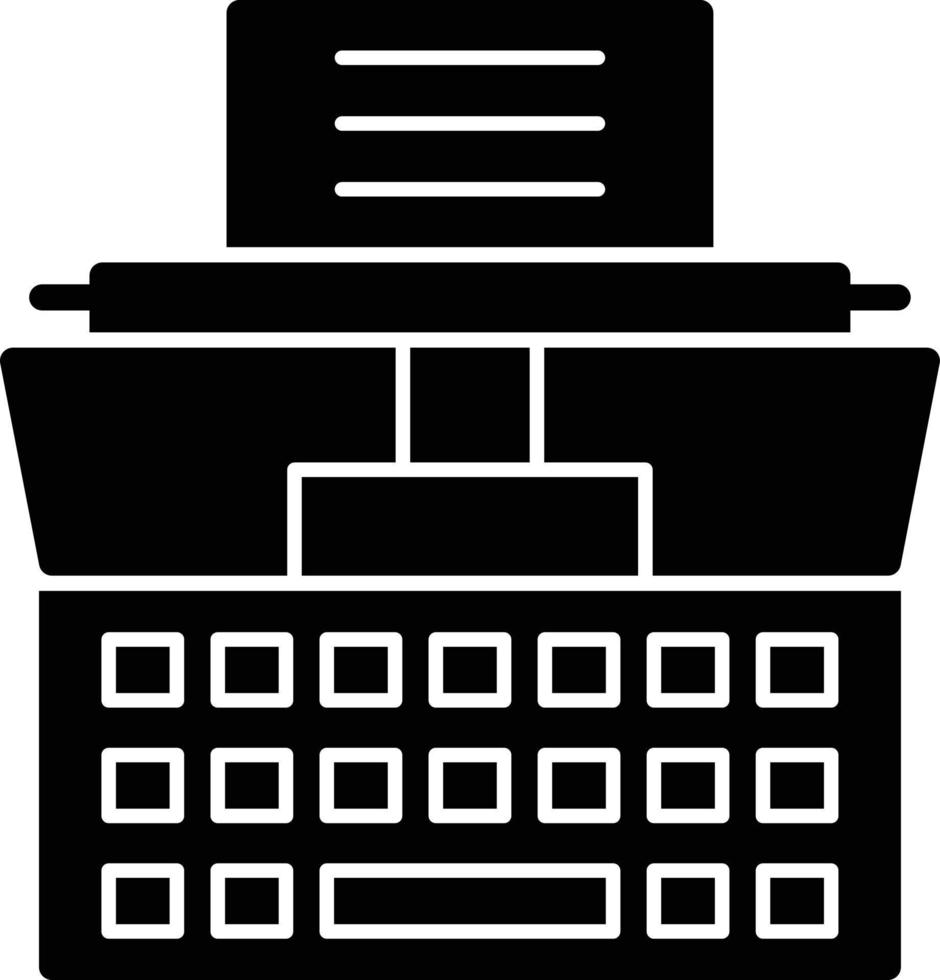 Typewriter Glyph Icon vector