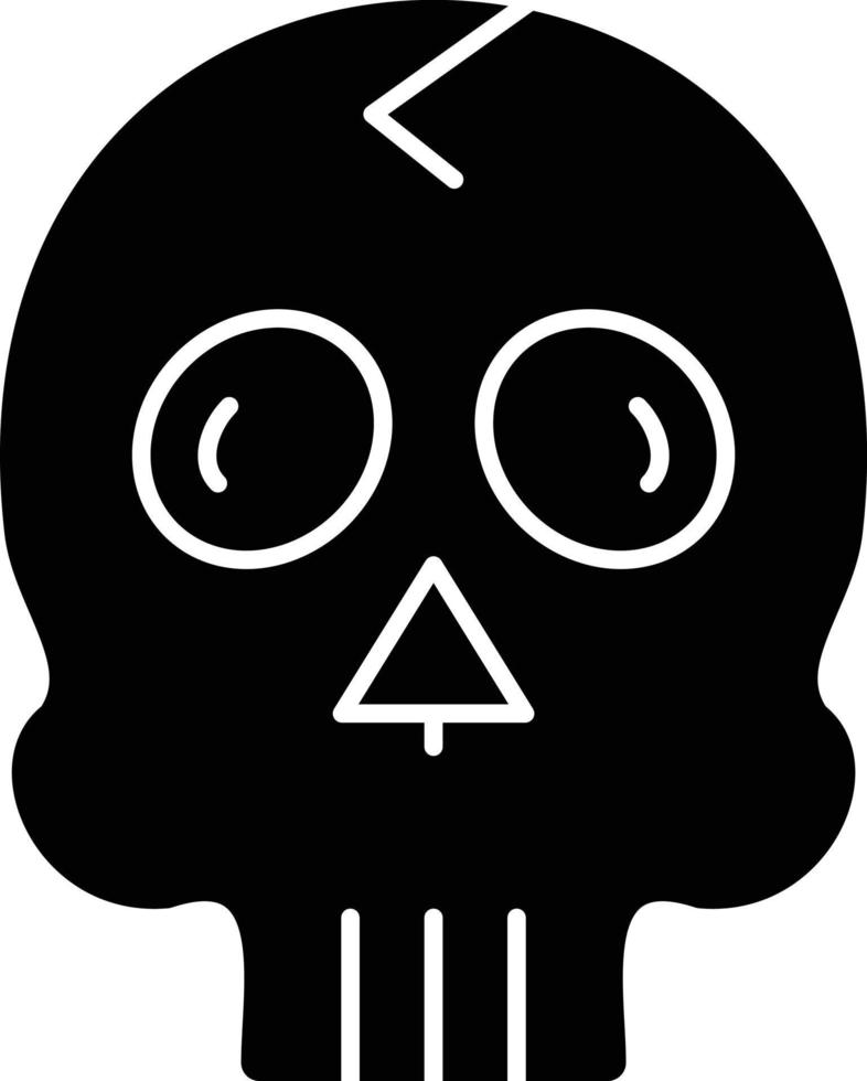 icono de glifo de calavera vector