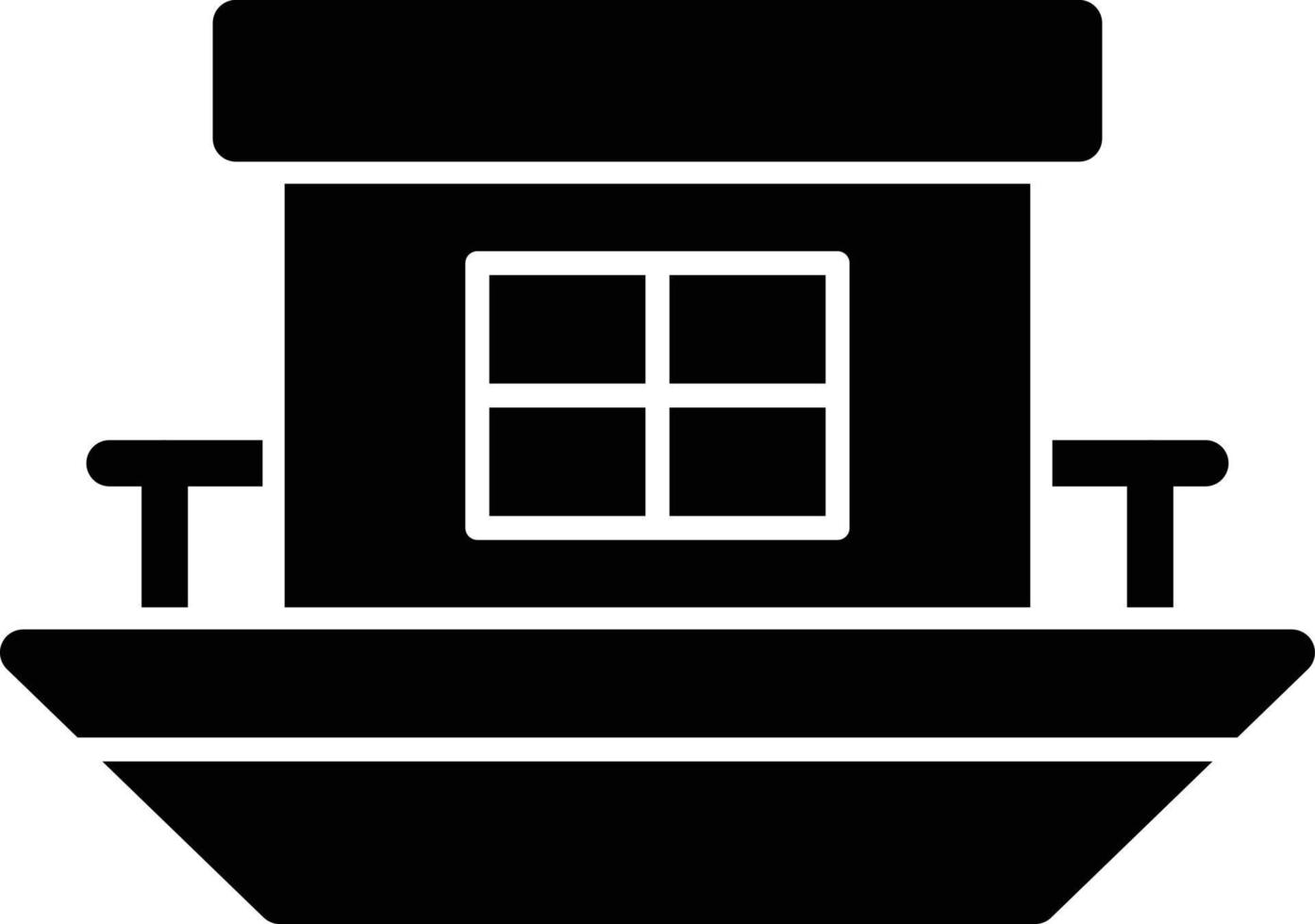 Houseboat Glyph Icon vector