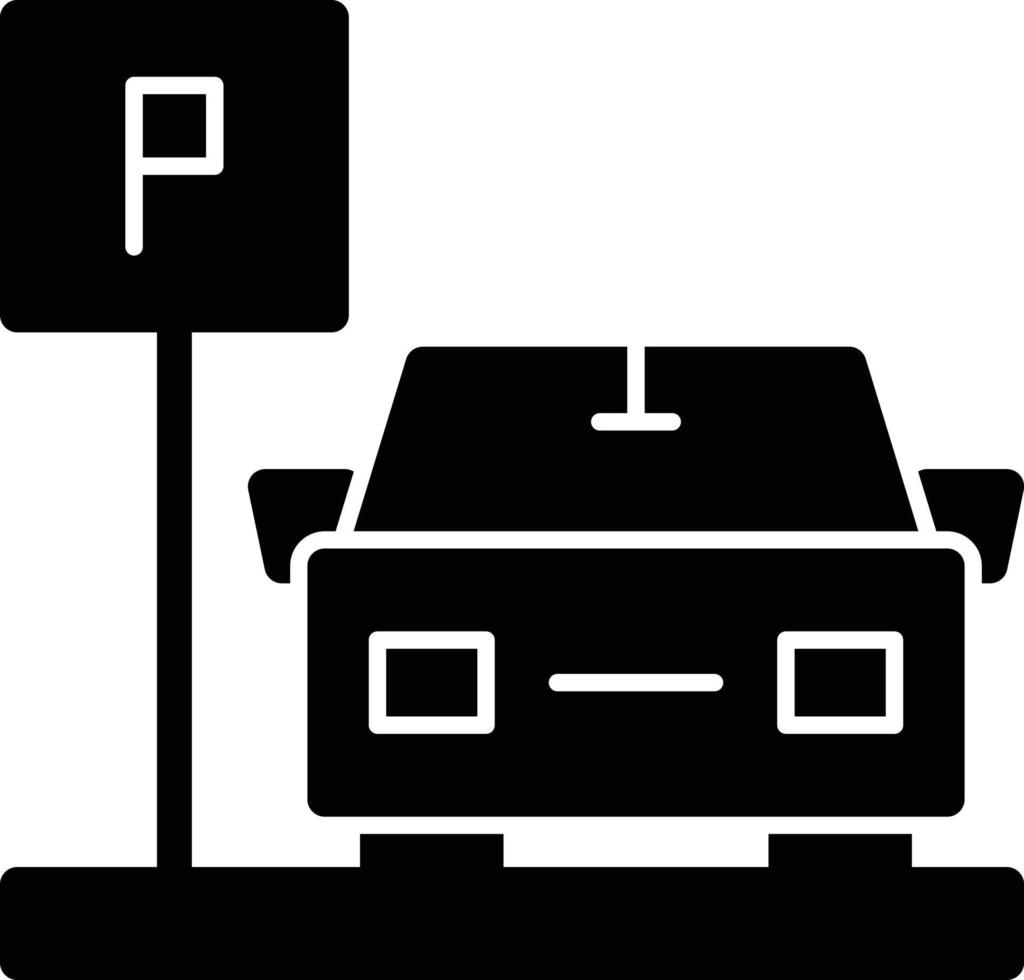 Parking Area Glyph Icon vector