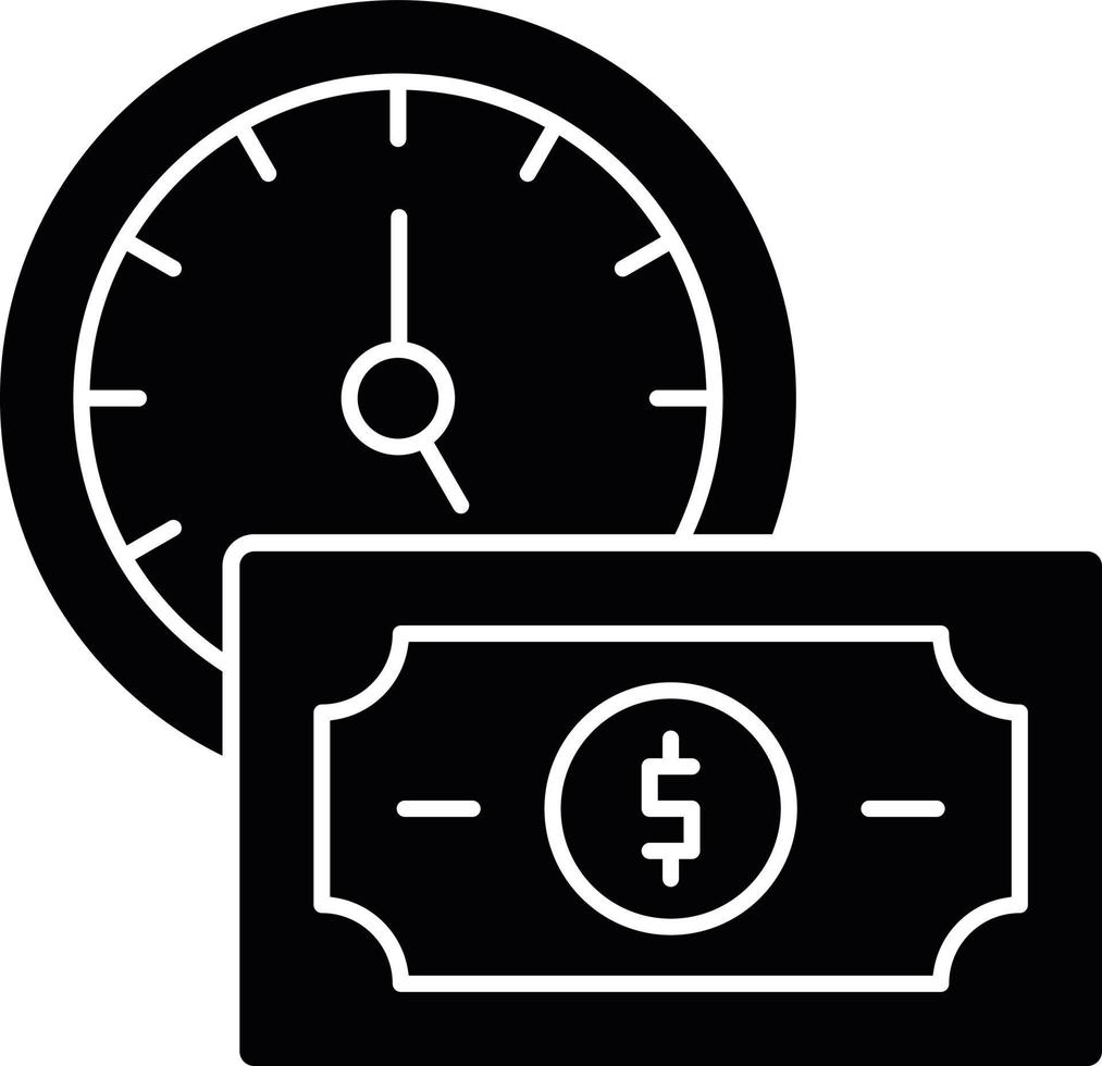 Time Is Money Glyph Icon vector