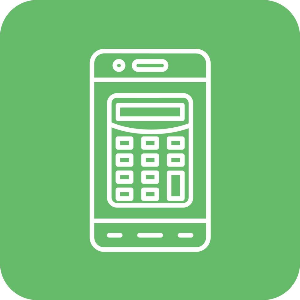 Mobile Calculator Line Round Corner Background Icons vector