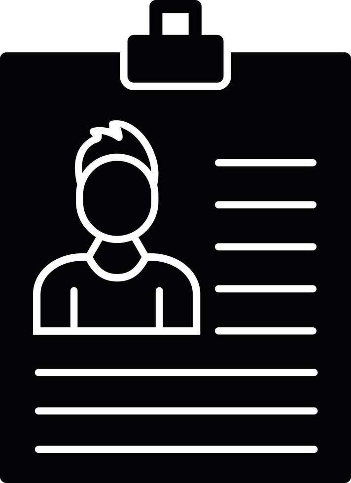 Identification Glyph Icon vector