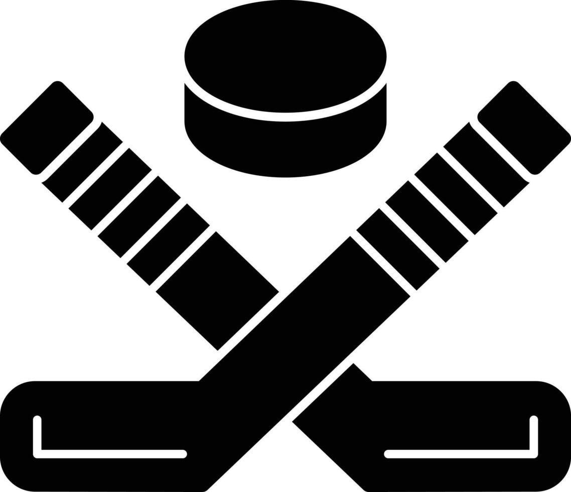 Ice Hockey Glyph Icon vector