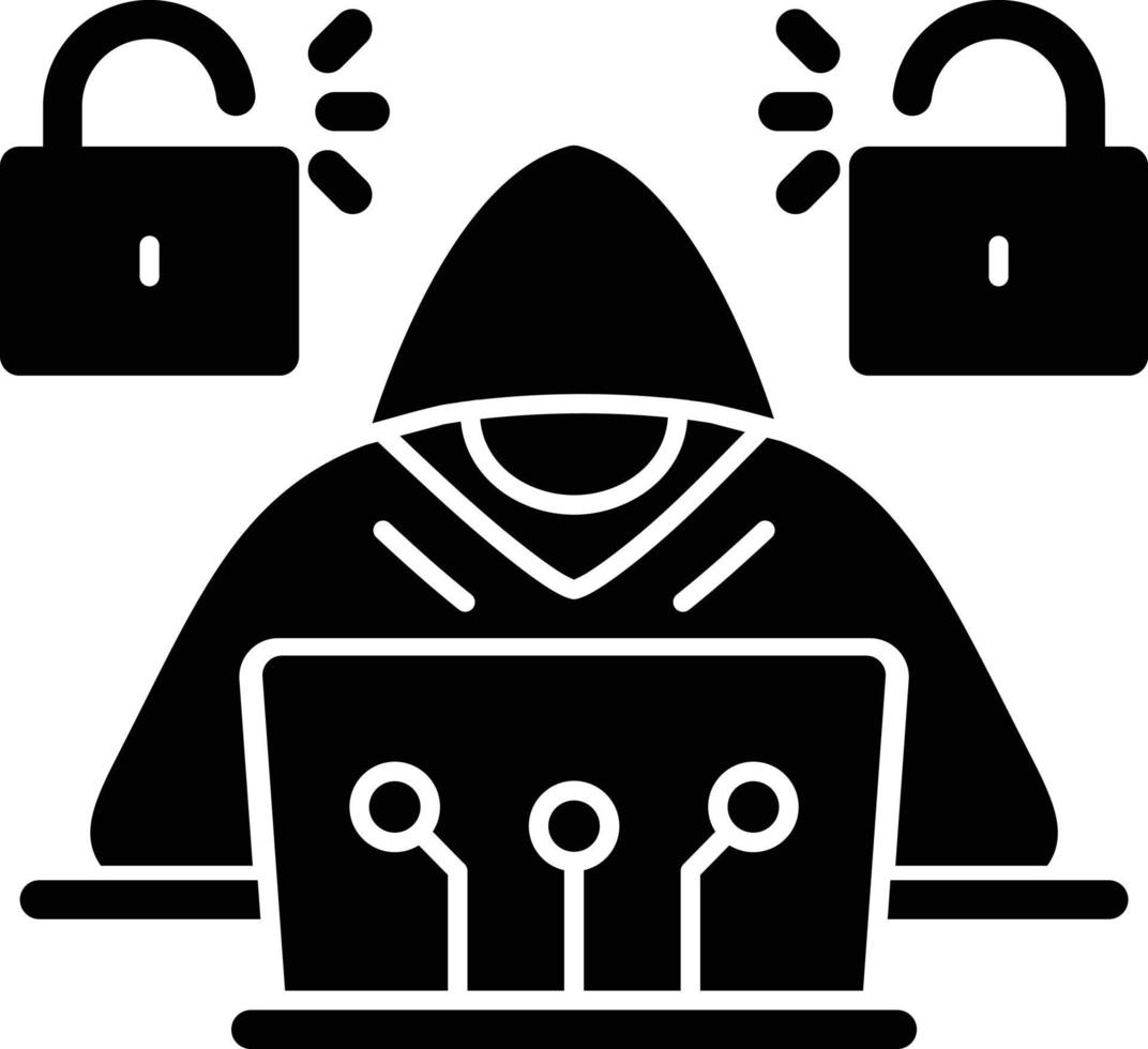 Cyber Attack Glyph Icon vector