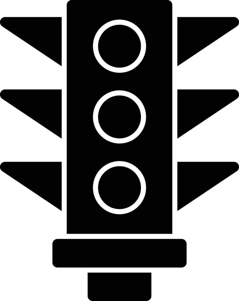 Traffic Signal Glyph Icon vector