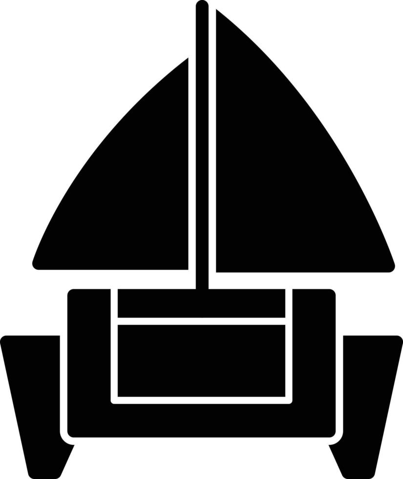 icono de glifo de catamarán vector