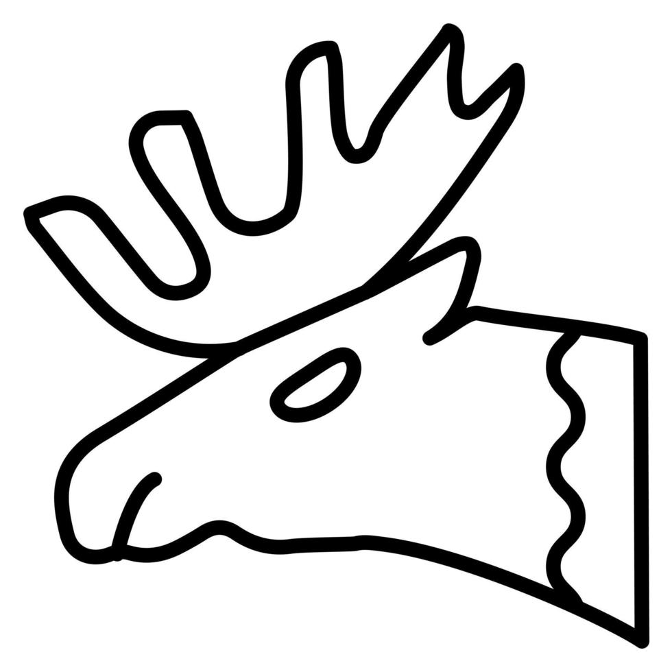 Moose Line Icon vector