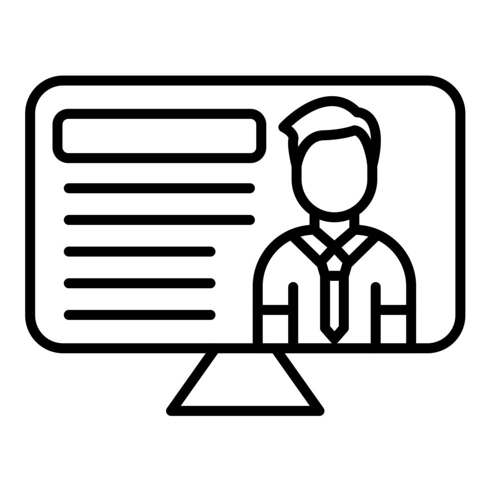 Online Lecture Line Icon vector