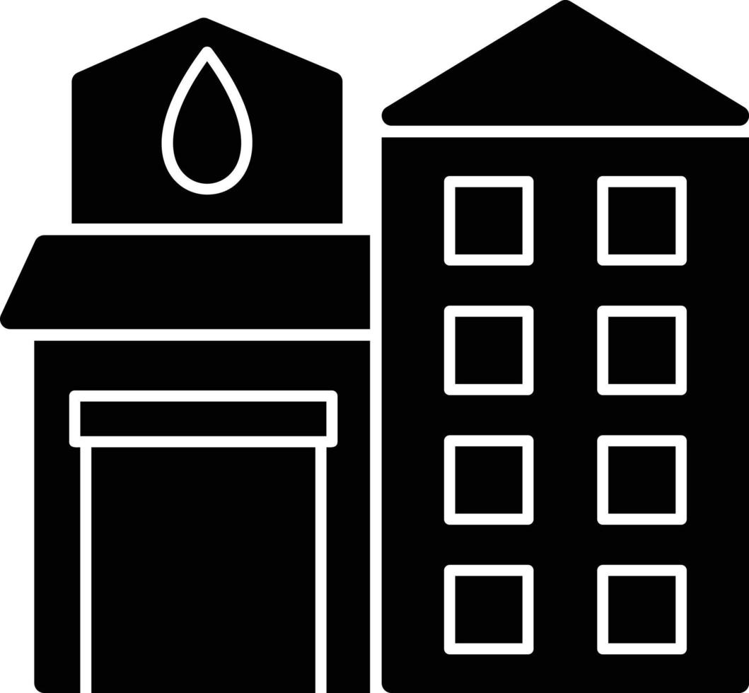 Fire Station Glyph Icon vector