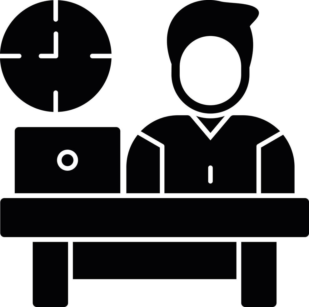 Work Time Glyph Icon vector