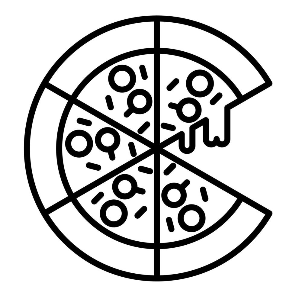 icono de línea de pizza vector