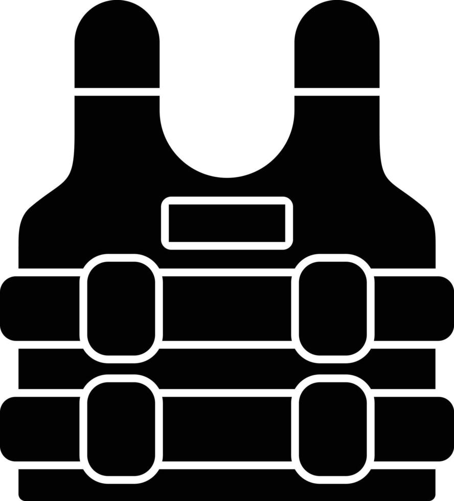 Bulletproof Vest Glyph Icon vector