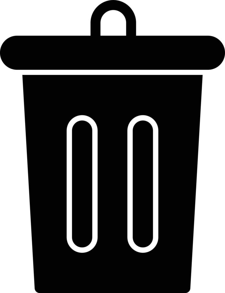 Trash Bin Glyph Icon vector