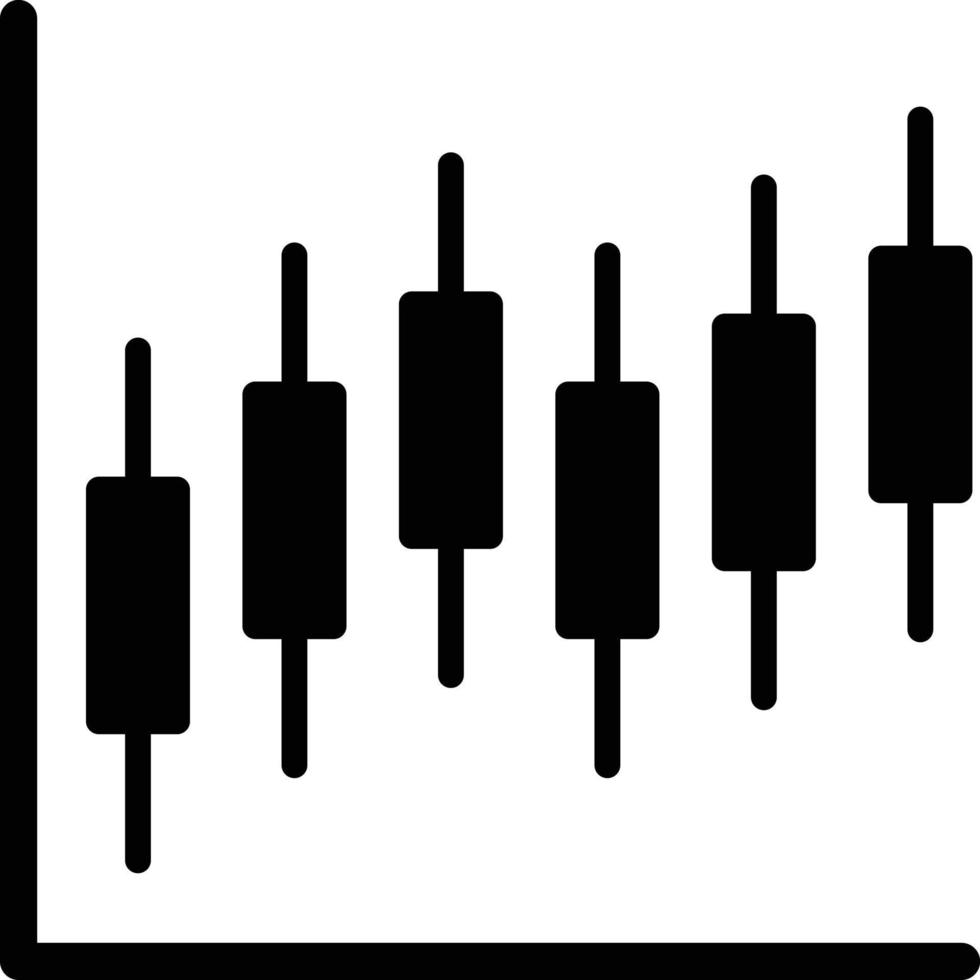 Candlestick Chart Glyph Icon vector