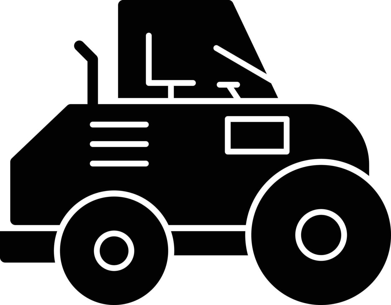 Road Roller Glyph Icon vector
