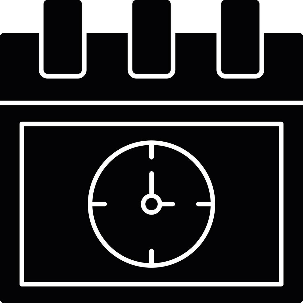 icono de glifo de fecha límite vector