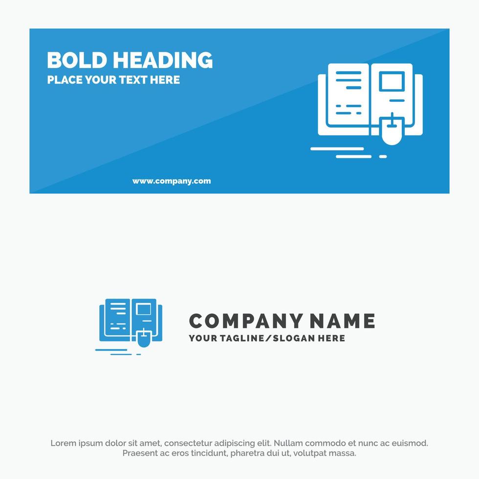Book Education Knowledge Mouse SOlid Icon Website Banner and Business Logo Template vector