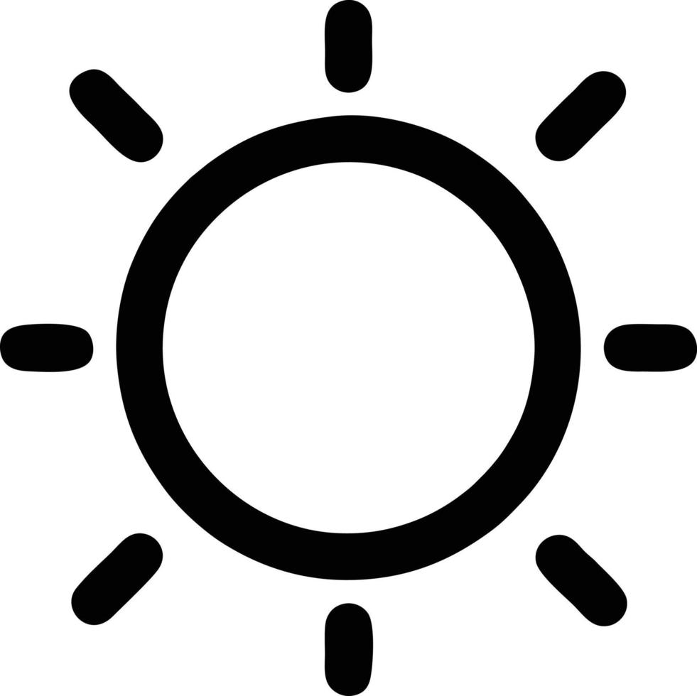 sun icon in white background, illustration of sun icon symbol in black on white background vector