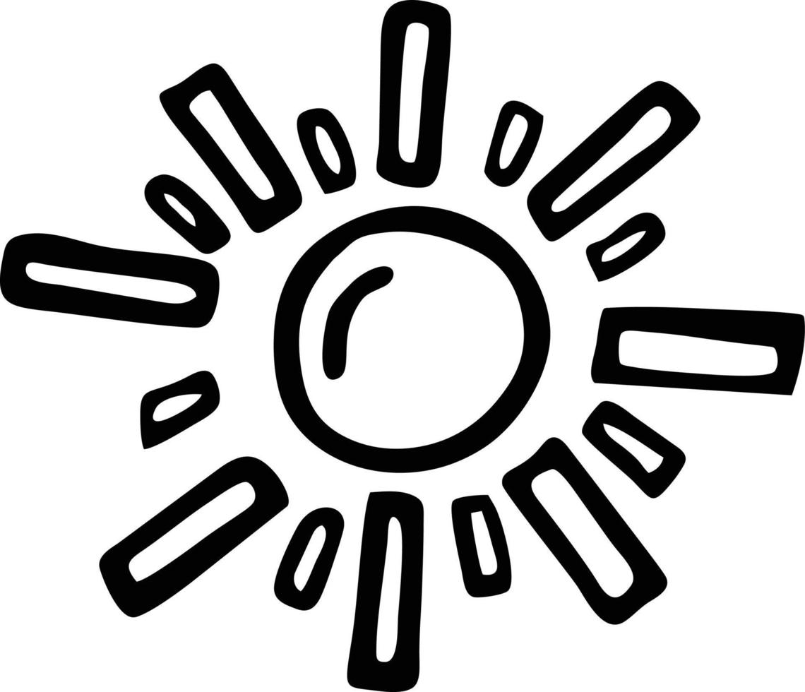 sun icon in white background, illustration of sun icon symbol in black on white background vector