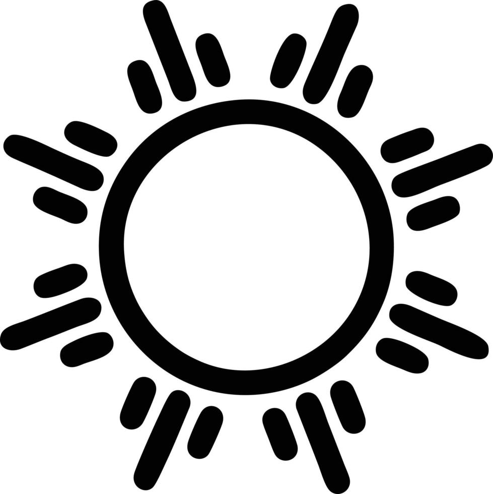 sun icon in white background, illustration of sun icon symbol in black on white background vector