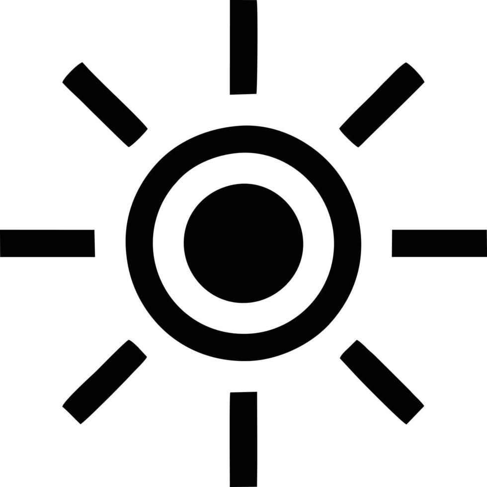 sun icon in white background, illustration of sun icon symbol in black on white background vector