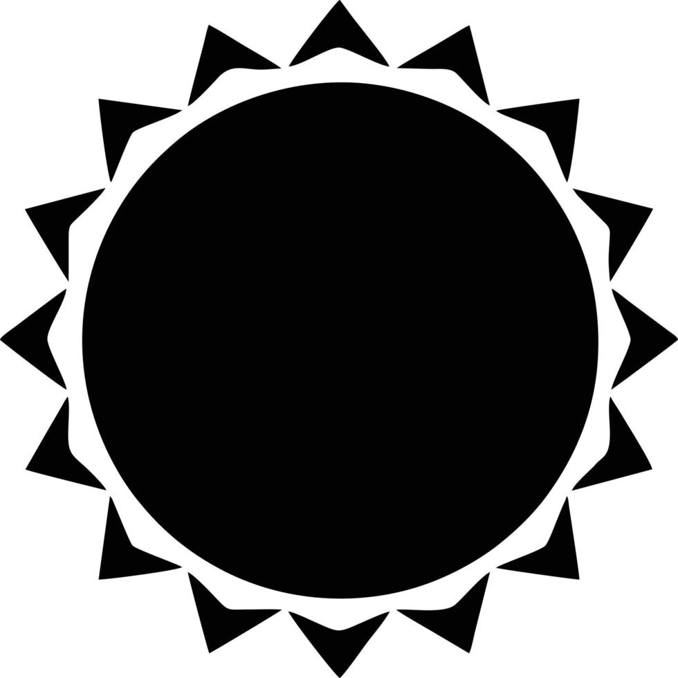 icono de sol en fondo blanco, ilustración del símbolo de icono de sol en negro sobre fondo blanco vector